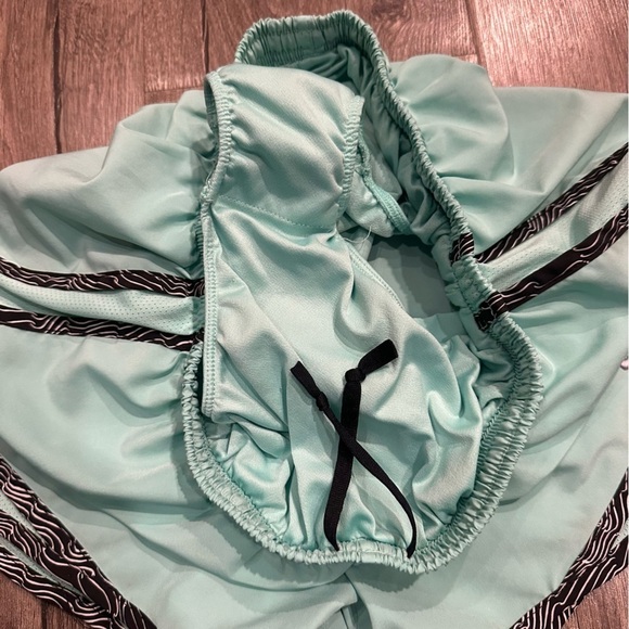 Nike Women's Running Shorts Mint Green Black Zebra Animal Print Lined Workout - Picture 6 of 12